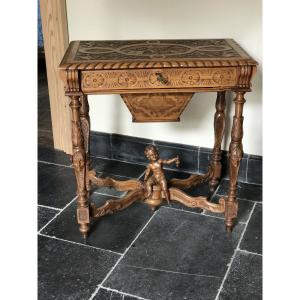 Small Neo-renaissance Walnut Table