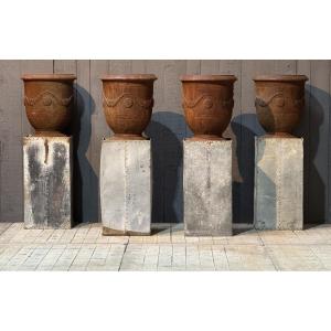 4 Cast Iron Vases
