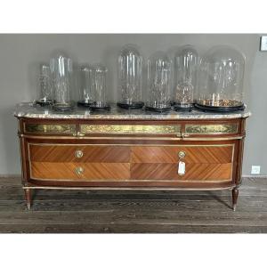 Large Lxvi Style Chest Of Drawers In Mahogany Veneer And Marble Top 