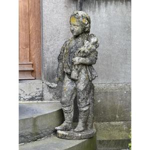 Garden Statue Of A Little Boy