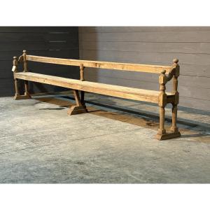 Large Rustic Oak Bench