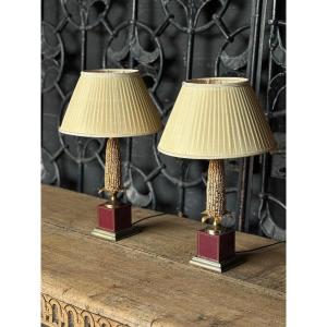Pair Of Corn Lamps