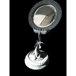 Silver Bronze Table Mirror.