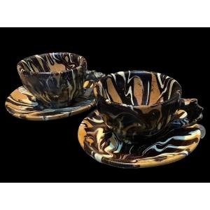 2 Cups And Saucers From Maison Pichon In Uzès Since 1802