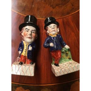 Two Earthenware Caricatures 19th Century