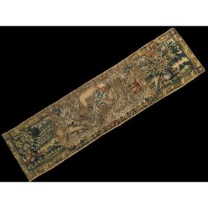 A Small Mythological Tapestry From The 16th Century 50x183 Cm