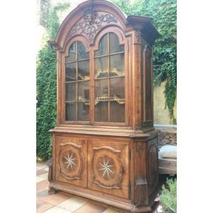 Louis XV Château Showcase In Walnut 18thc.