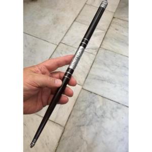 Conductor's Baton, Made Of Rosewood And Silver. 37 Cm.