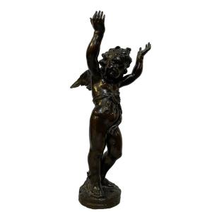 Pretty Sculpture Of An Angel In Bronze 19thc.