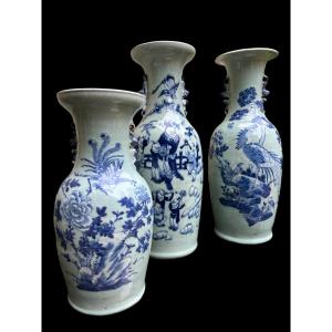 3 Porcelain Vases Asia Circa 1900