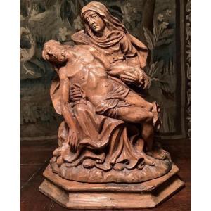 Pieta: Wooden Sculpture Circa 1700. 