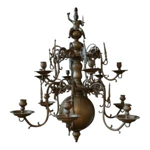 Double Tier Bronze Chandelier Circa 1860