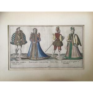 Engraving By Abraham De Bruyn 1540-1587 Antwerp