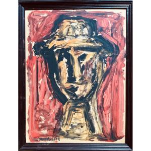 Expressive Painting, Man With A Sun Hat 