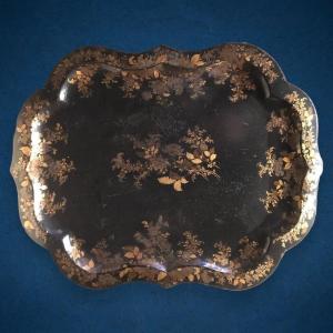 A Large Painted Sheet Metal Tray 
