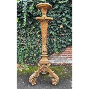 Large 19th Century Regency Style Giltwood Torchiere (166 Cm)
