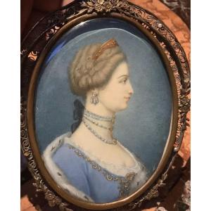 Charming Miniature Of A Lady Of Quality