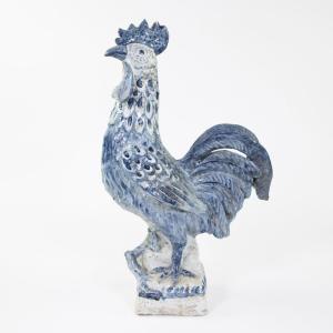 Hand-painted Ceramic Rooster, 18th Century. (47.5 Cm)