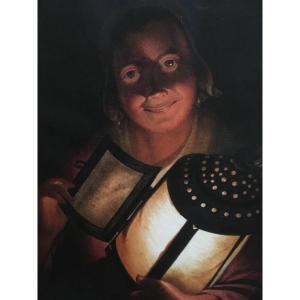 Young Girl With A Stable Lantern