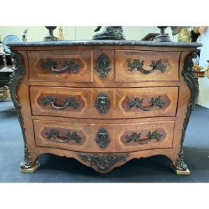 Large Louis XV Style Curved Commode, 1900