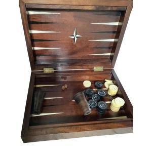 Backgammon Set In Mahogany, Ivory And Ebony