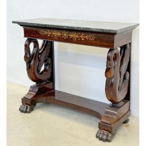 Beautiful Charles X Mahogany Console Table, 19th Century.