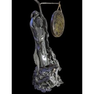 East Asian Sculpture With Gongs (japan), 19th Century 