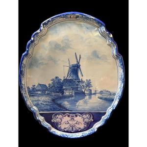 Pair Of Large Makkum Earthenware Wall Plaques (60 Cm).