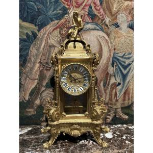 Large 19th Century Gilt Bronze And Cut Glass Clock (80 Cm).