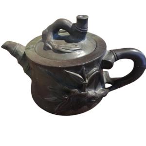 Antique Green Hardstone Teapot 
