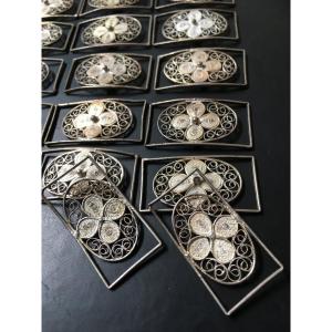 21 Solid Silver Filigree Links 