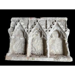 Large Gothic Niche In French White Stone, Circa 1500