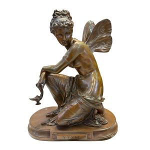 Beautiful Bronze Sculpture “nymph”, E. Laurent, 19th Century.