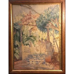 Watercolor France Circa 1900