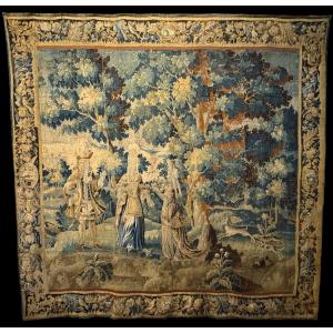 Flemish "verdure" Tapestry In Wool, 17th Century. (290 X 290 Cm)