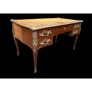 Elegant Louis XV-style Veneered Wood Desk, 1900