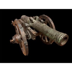Miniature Cannon Mounted On A Carriage, Dated 1630