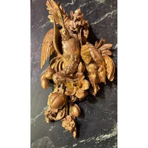 Decorative Object In Gilded Wood (70 Cm) .
