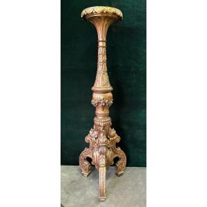 Large 19th-century Gilded Wood Torchère (163 Cm)
