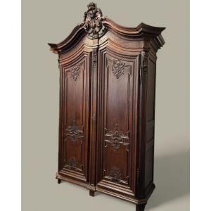 Grand Meuble De Château 2 Portes En Chêne 18ème.