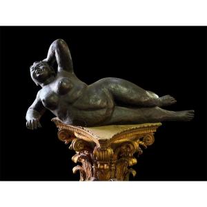 Large Bronze Statue, 108 Cm X 48 Cm X 38 Cm