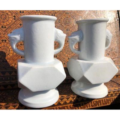 Pair Of Asian Porcelain Vases 19thc.