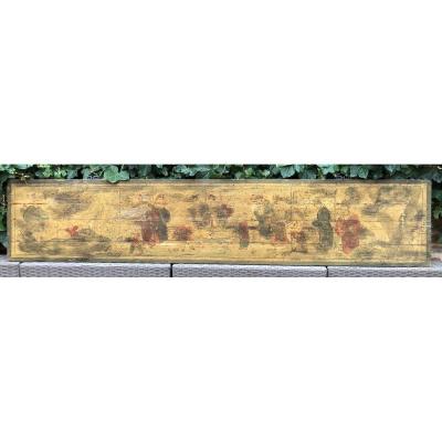 Decorative Asian Painting On Panel 19thc.
