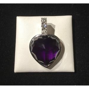 Pendant, Gold, Amethyst And Diamonds