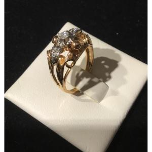 Gold, Platinum And Diamond Ring