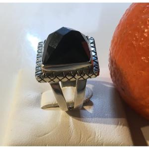 Silver And Onyx Ring