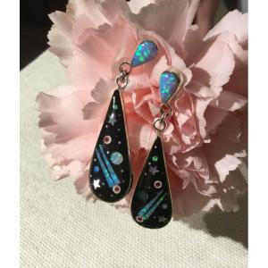 Silver And Mosaic Earrings