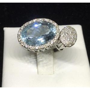 Ponte Vecchio Gioielli - Aquamarine And Diamond Ring