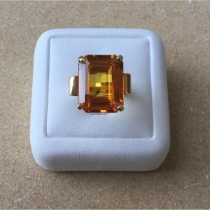 Gold Ring, Imperial Topaz And Diamonds