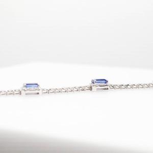 Sapphire And Baguette Diamond Bracelet